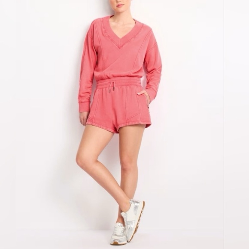 FP Movement by Free People Coral Ribbed Pullover